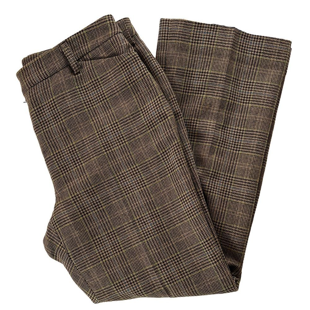 Jones New York Country Plaid Trouser Pants | Brown Wool Blend Petite 12P